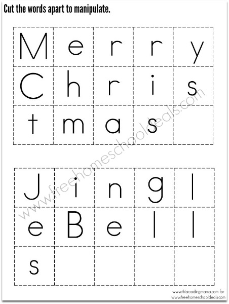 Letter Manipulatives for Christmas Spelling Activity