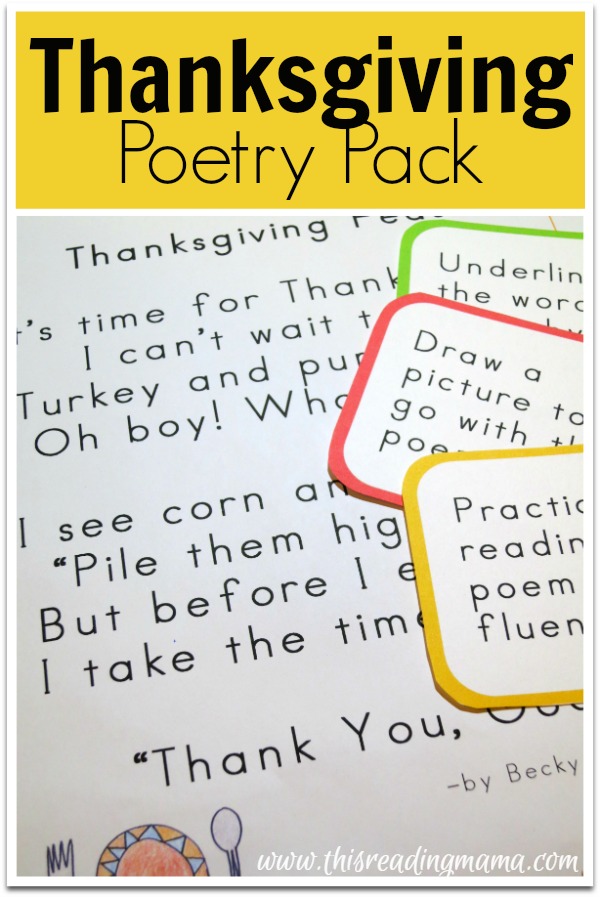 Thanksgiving Poetry Pack {FREE} This Reading Mama