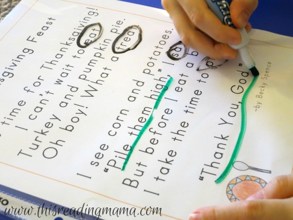 circle rhyming words and quotation marks