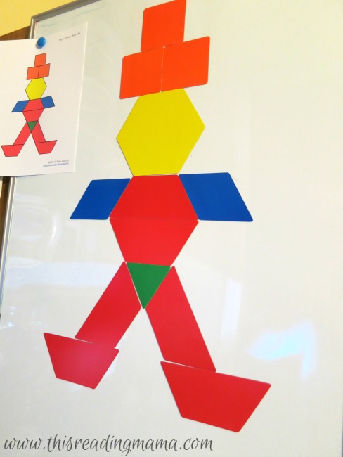 making pictures with giant magnetic pattern blocks