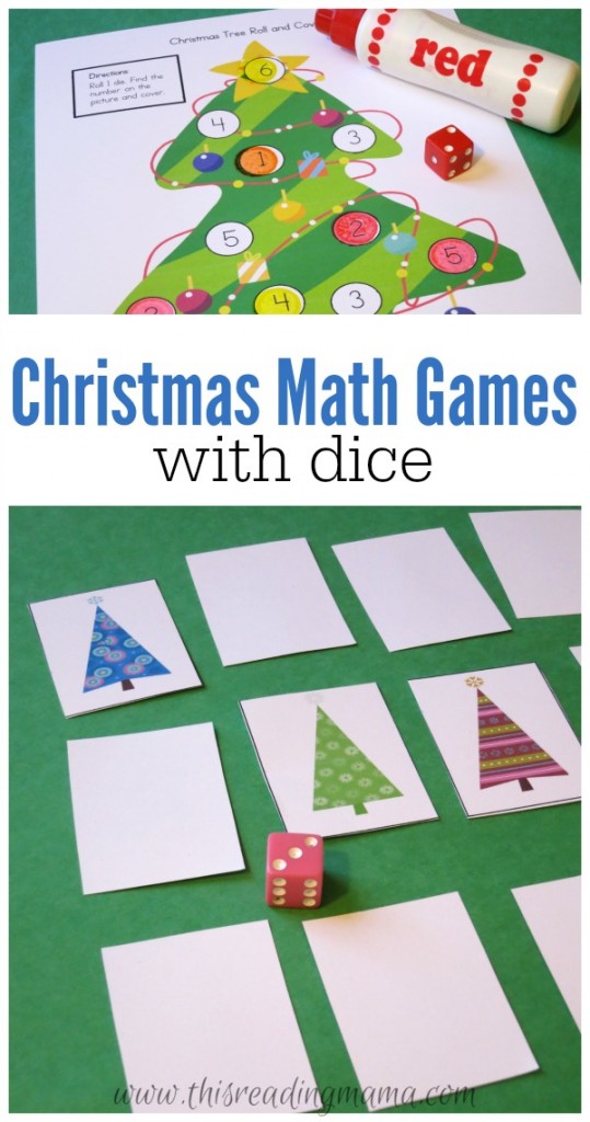 Christmas Math Games with Dice - FREE Printable Pack - This Reading Mama