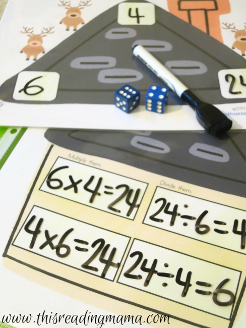 Fact Family Math Game for multiplication and division