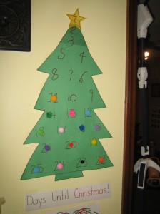 Christmas Tree Countdown Until Christmas with Pom-Poms
