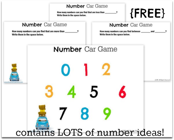 Number Car Game Printables {FREE) - This Reading Mama