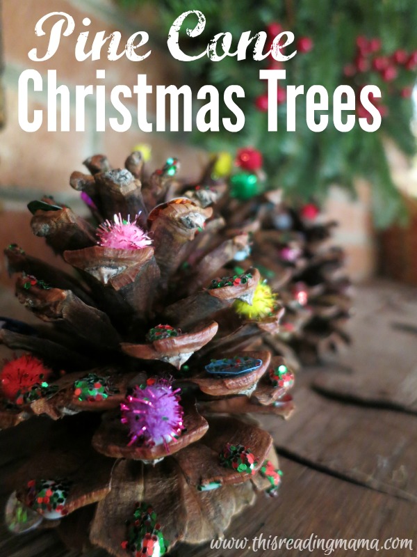 Pine Cone Christmas Trees - great for fine motor - This Reading Mama