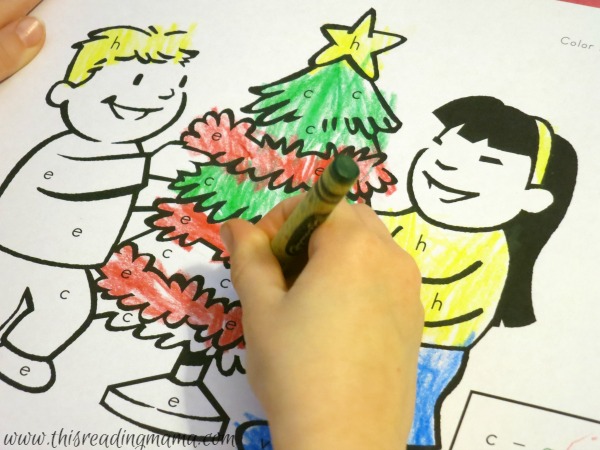 color by letter Christmas coloring pages