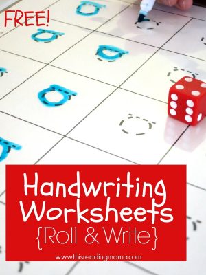 FREE Handwriting Worksheets {Roll and Write}