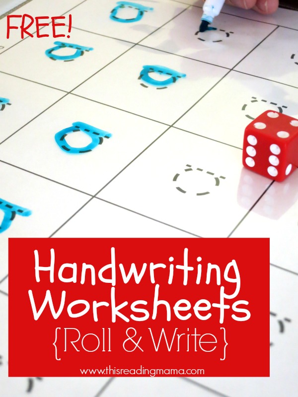 FREE Handwriting Worksheets {Roll and Write}