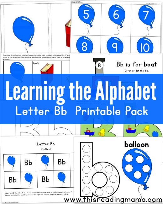 Learning the Alphabet - Letter B Printable Pack {FREE} - This Reading Mama