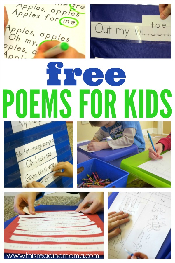 FREE Poems for Kids - Seasonal Poetry Packs from This Reading Mama