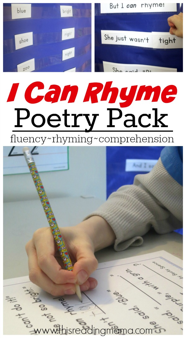 I Can Rhyme- FREE Rhyming Poetry Pack - This Reading Mama