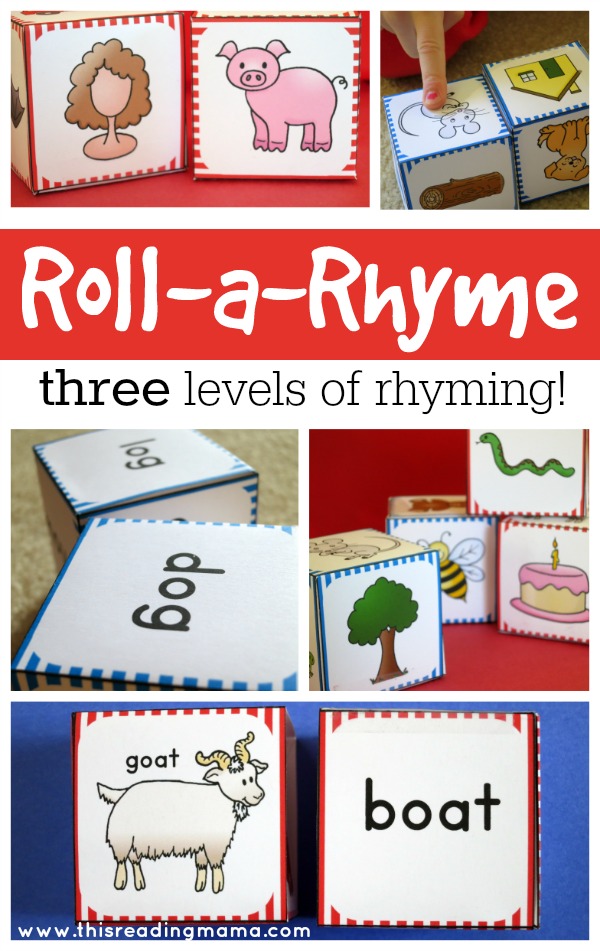 Roll a Rhyme with Three Levels of Rhyming Fun - This Reading Mama