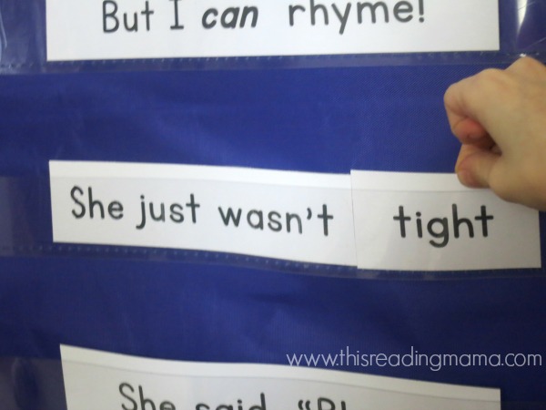 changing out the rhyming words of the poem