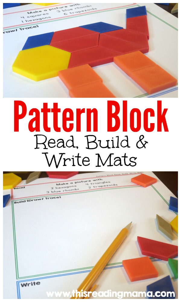 Pattern Block - Read Build and Write Mats - This Reading Mama