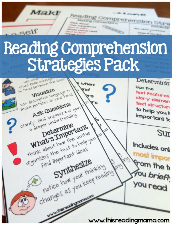 Reading Comprehension Strategies Pack - Subscriber Freebie - This Reading Mama