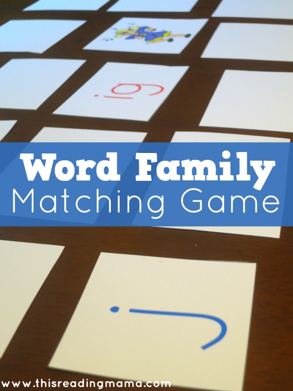 Word Family Matching Game - This Reading Mama