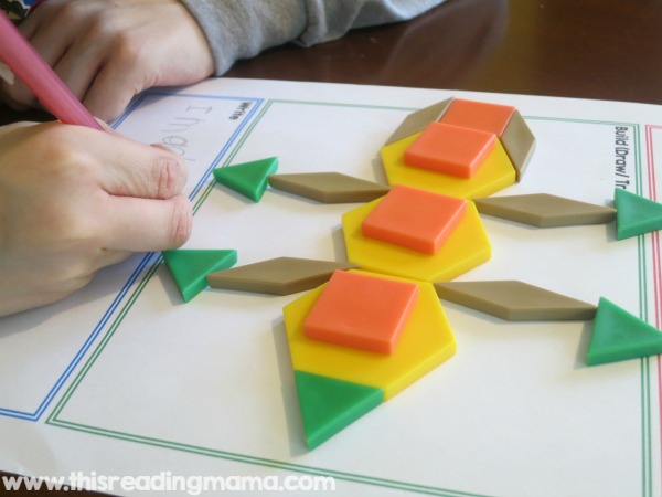 building and writing with pattern blocks