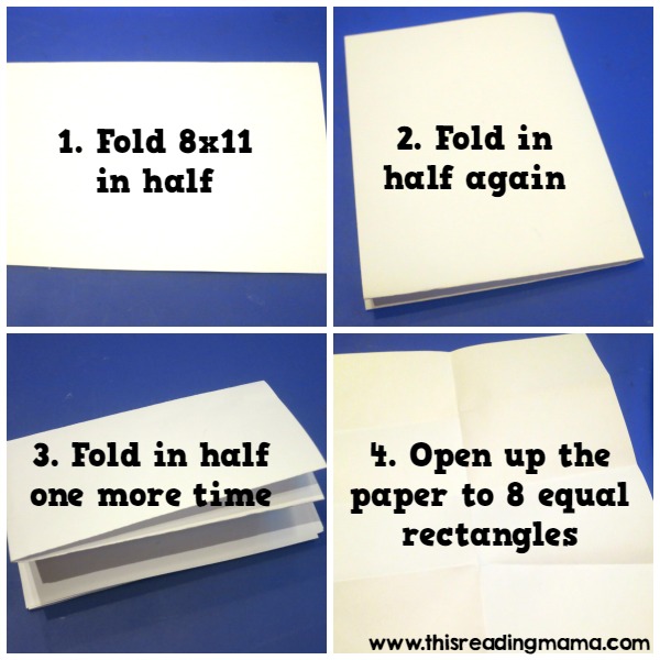 folding paper for stamping sight words