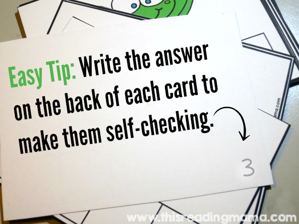 self-checking phoneme counting cards