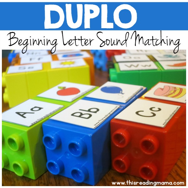 DUPLO Beginning Letter Sound Matching - This Reading Mama
