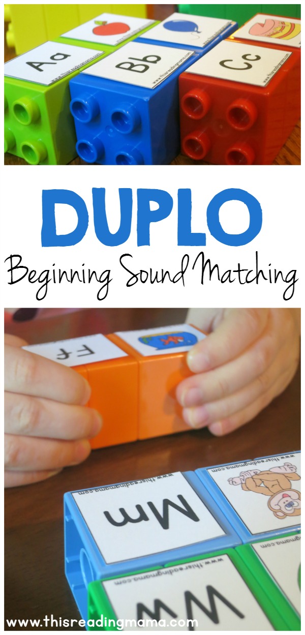 DUPLO Beginning Sound Matching Game - with FREE beginning sound cards - This Reading Mama