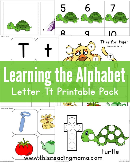 Learning the Alphabet- FREE Letter T Printable Pack - This Reading Mama