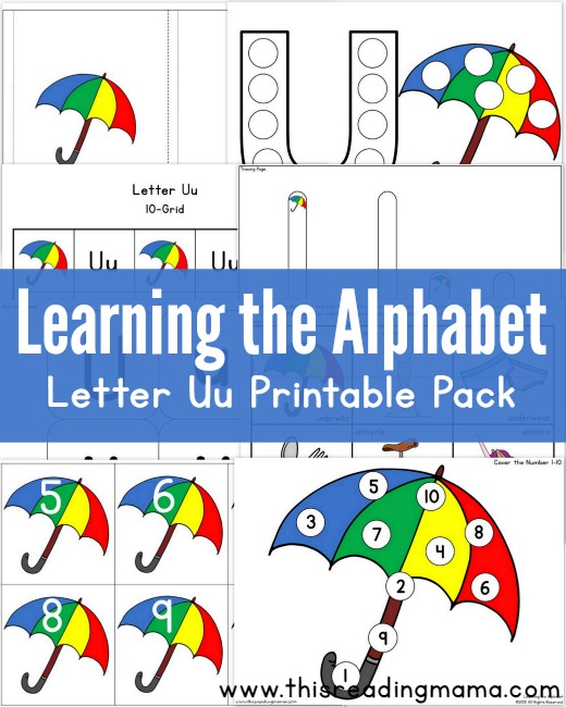 Learning the Alphabet - FREE Letter U Printable Pack - This Reading Mama