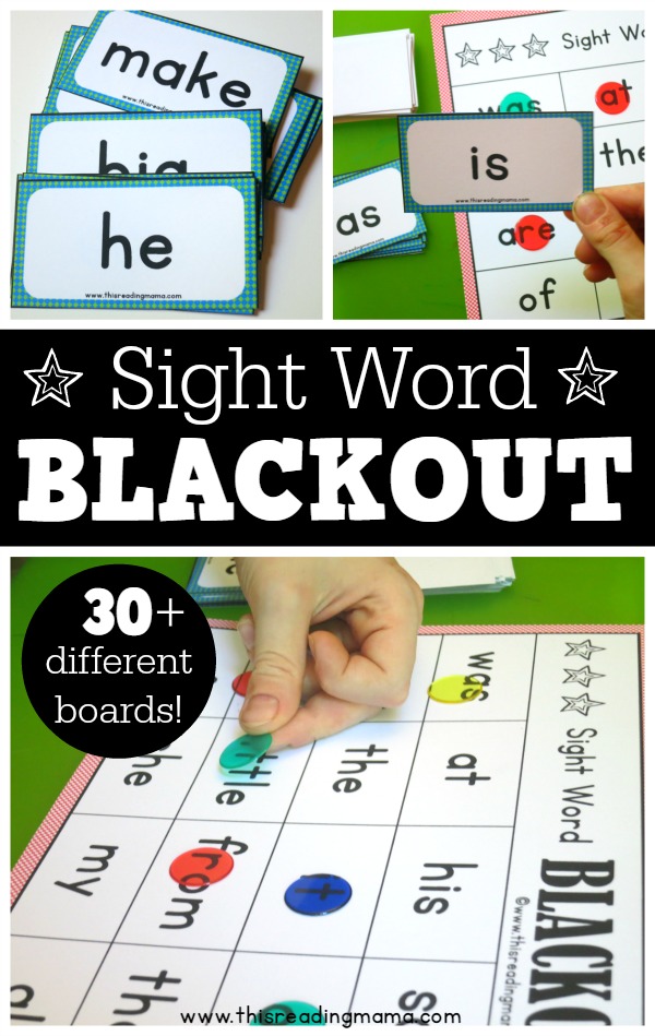 Sight Word Blackout Game {FREE} - This Reading Mama