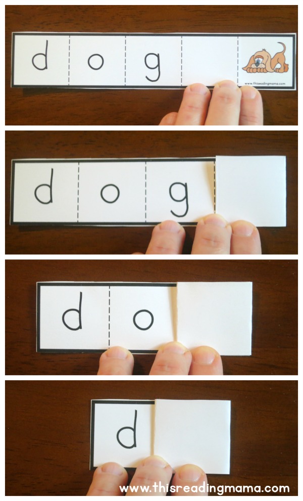 preparing the short vowel foldable strips