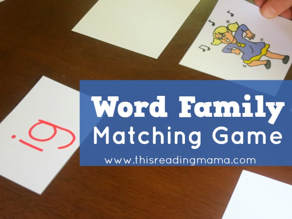word family matching game from This Reading Mama
