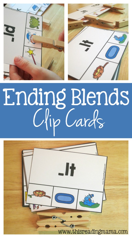 Ending Blends Clip Cards {FREE} - This Reading Mama