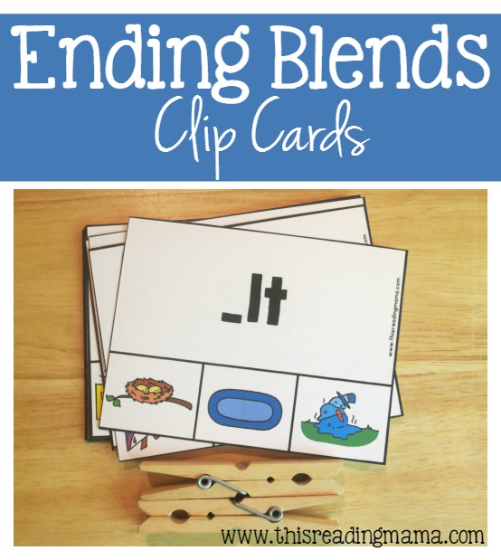 Ending Blends Clip Cards {FREE Printable}