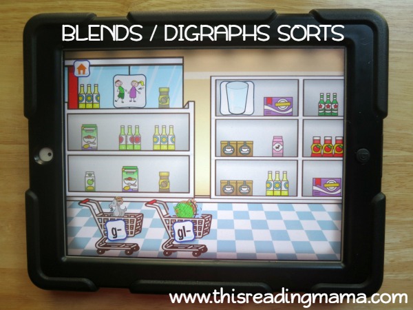 Level 4 blends and digraphs sorting from Alphabet Sounds Learning App