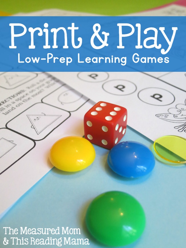 Print and Play - Low-Prep Learning Games | a series from The Measured Mom and This Reading Mama