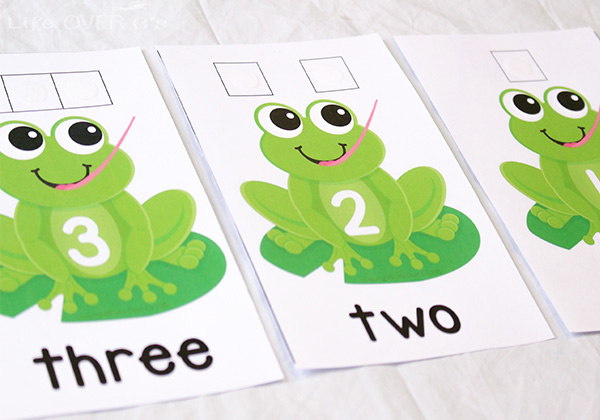 counting to five with frogs and flies