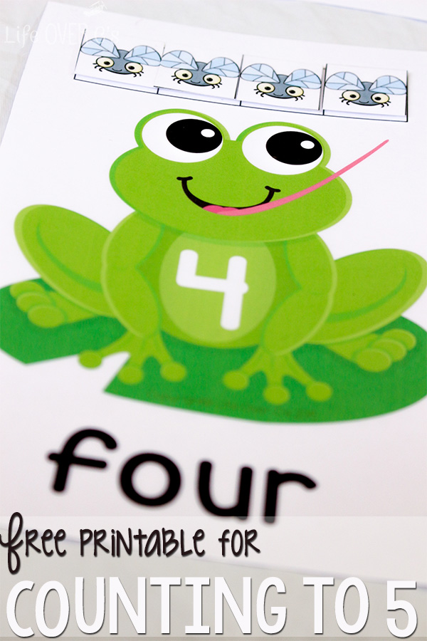 Counting to 5 with FREE printable frogs and flies | Life Over C's for This Reading Mama