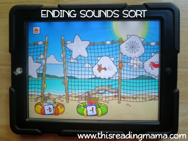 level 2 ending sounds sort from Alphabet Sounds Learning App