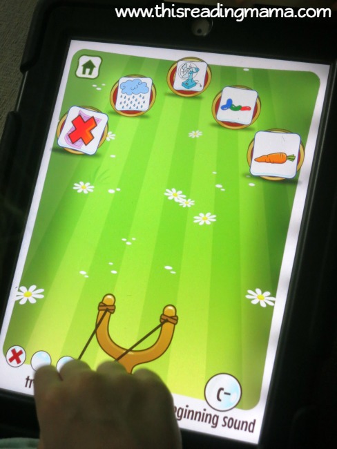 slingshot game in fun section of Alphabet Sounds Learning App