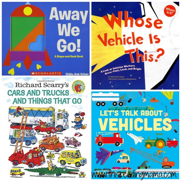 vehicle books for the letter v by This Reading Mama