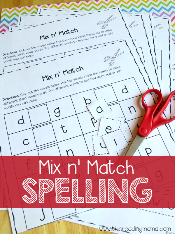 Mix n' Match Spelling Activity Pack - This Reading Mama
