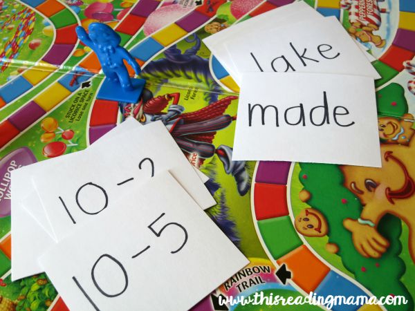 add flash cards to a board game for extra learning