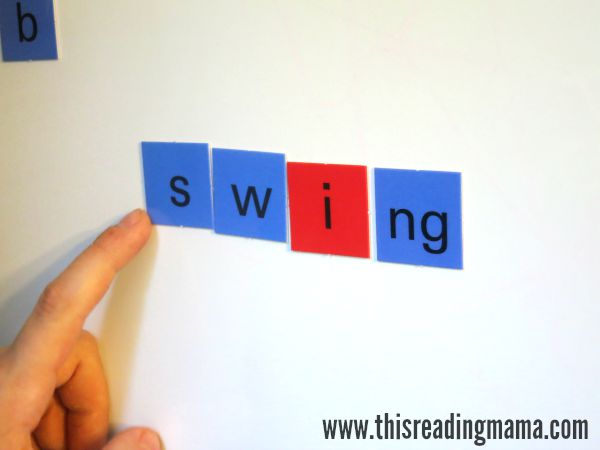 spelling with letter tiles from All About Spelling