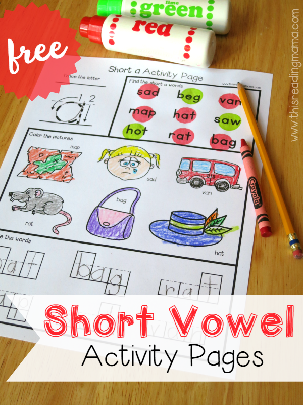 FREE Short Vowel Activity Pages - This Reading Mama