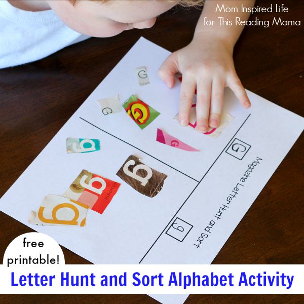 Magazine Letter Hunt and Sort Alphabet Activity with free printable | Mom Inspired for This Reading Mama