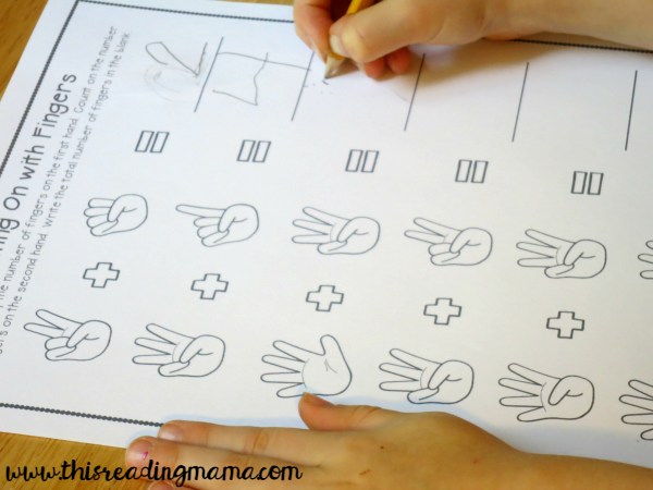 counting on with fingers worksheet