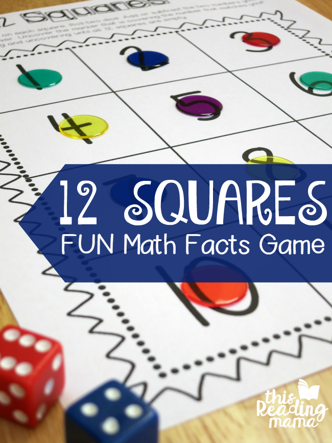 12 Squares: Math Facts Game