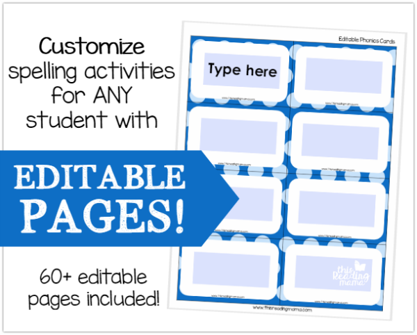 Customize Spelling Activities with Editable Pages