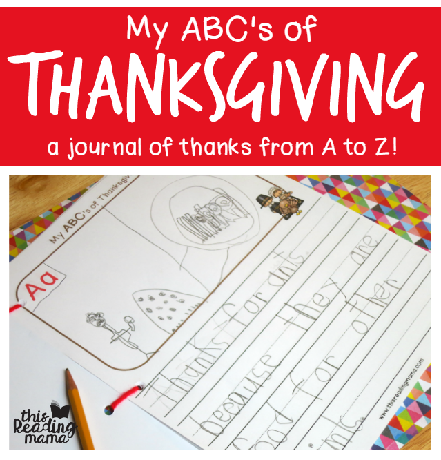 My ABCs of Thanksgiving Journal from This Reading Mama