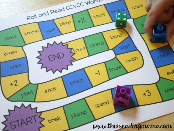 Roll and Read Short Vowel Game for Longer Words