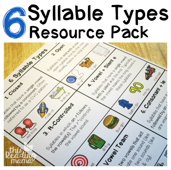 6 Syllable Types Chart and Pack {FREE} - This Reading Mama
